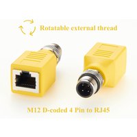 IP67 Waterproof M12 D-code to RJ45 Panel Mount Adapter Cable 100 Mbps PROFINET EtherNet/IP Modbus TCP EtherCAT for Cognex Omron