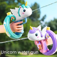 Unicorn Electric Water Gun Continuous Firing Squirt Gun Large Capacity Long Range Shooting Watergun Summer Beach Outdoor Toy