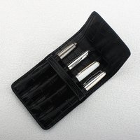 4 Slots Pen Case PU Leather Pencil Bag Fountain Pen Case Holder Vintage Retro Style Accessories for Creative Gift