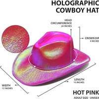Cowboy Hat Pearlescent Glitter Cowgirl Hat Neon Western Hat Dazzling For Costume Party Halloween Party Concert