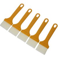 5 Pcs Yellow Pastry Brush Heat Resistant PET Silk Basting Brush for Cooking Multi-purpose Plastic Handle Food Brush Kitchen