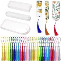 20PCS DIY blank transparent acrylic bookmarks, 1MM/0.039 inches thick, suitable for making holiday gifts and tassel decorations.