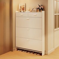 Ultra-Thin Wood Flip-Top Shoe Cabinet for Entrance Hallway Home Use Large Capacity New 2025 Model Doorway Entrance