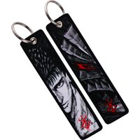 Japanese Anime Embroidery Key Fobs Manga Keychains for Women Car Key Chains Keyring Accessories Backpack Pendant Chain