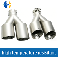 Exhaust Dual Exhaust Tips Car Universal Matte Stainless Titanium alloy color Double Exit Exhaust Pipes Muffler Tailpipe No Logo