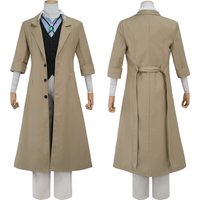 HOLOUN Bungo Anime Dazai Osamu Cosplay Costume Wig Oversized Lining Coat Elastic Pants Vest Shirt Pendant Daily Wear Latest