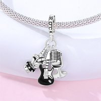 925 Sterling Silver Music Rock Hobby Pendants Bracelet Charms Fit Jewelry Party Beads DIY Exquisite Festival Gifts Accessories