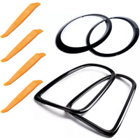 Headlamp Bezel Tail Light Trim Ring Glossy Black for Mini Cooper R55 R56 R57 R58 R59 with Installation Tool
