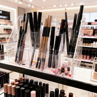 4-Tier Clear Acrylic Display Stand Organizer for Makeup Pencils Eyebrow Pens Office Supplies Storage Rack Countertop Showcase