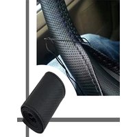 Car Steering Wheel Braid Cover Needles And Thread PU Leather Car Covers Suite DIY Texture Soft Auto Accessories Black 37-38cm