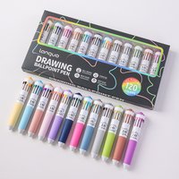 LANGUO 120 Colors Retractable Ballpoint Ballpoint Pen Set, 0.8mm Fine Point Smooth for Drawing Multicolor Writing Pen Supplies