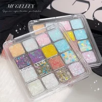 16 Colors Sparkly Glitter Eyeshadow Palette - Long-Lasting Shimmer Diamond Dust Non-Smudge Colorful Sequins Cosmetic for Party