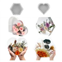 Large Silicone Molds Epoxy Resin Casting Mold Hexagon/Heart Shape Mould DIY Flower Preservation Craft Gift For Wedding Valentine