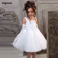 Arabic Flower Girl Dresses O-Neck Lace Customized Cute First Communion Girl Party Gown Children Birthday Dresses