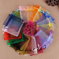 7x9 50pcs Elegant Sheer Organza Gift Bags with Drawstring for Cosmetics Perfume Crafts and Small Gift Wrapping