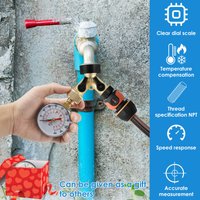 Universal Water Pressure Test Gauge TS-60 - 200 PSI for Water Pump Hose Faucet Garden Hose - Precise PSI Gauge