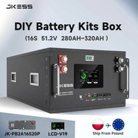 Kits de boîtes à batteries JKESS empilables avec JKBMS PB2A16S20P et écran LCD, stockage d'énergie domestique, batterie LiFePo4 16S 48V 14.3KWH