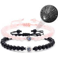 FTCY Matching Bracelets for Couples I Love You 100 Languages Lover's Bracelet Friendship Jewelry Gifts For Women/Men Friends
