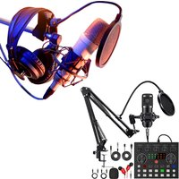 Podcast Equipment Bundle with BM800 Microphone and V8 Sound Card Podcast Equipment for Podcasting Gaming Music Recording