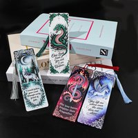 Fantasy Creatures Acrylic Bookmark Set (with Tassels) - Wolf/Dragon/Pegasus Theme Fantasy Enthusiasts, Book Fans, and Gift Givin