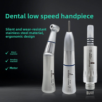 Dental Low Speed Handpiece Kit Air Turbine Straight Contra Angle Air Motor Inner Water Spray 2/4Holes Available