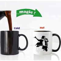 Creative Michael Jackson Dancing Cup, hot and cold color changing mug Funny Ceramic Coffee Cups Tea Mugs Gift for Woman Man