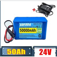 6S4P 24V 50Ah 18650 Li-ion Battery Pack 10000mAh with 25.2V 2A Charger, for Power Tools DIY/RC Car/Camping.