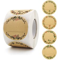 500pcs Round Floral Thank You Stickers Canning Labels for Food Containers Jars,Gift Baking Packing Decor,Can write
