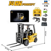 HUINA 1577 1/14 RC Forklift 14-Channel Alloy Electric Lift With Sound And Lighting Effects 2.4G Remote Control Model Toy Gift