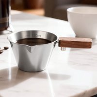 Espresso Measuring Cup, Stainless Steel Espresso Shot Cup, Wide Mouth & V-shaped Pour Spout Coffee Mug with Handle Scale