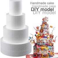 1 pc round foam cake model practice baking mold 4/6/8/10 inch white prosthesis cake embryo mold