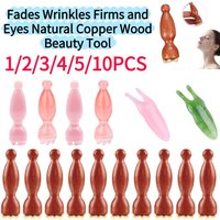 1/2/3/4/5/10PCS Fades Wrinkles Firms and Eyes Natural Copper Wood Beauty Tool Radiant Skin Savior Lymphatic Detox Face Massager
