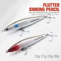 Sinking Pencil Fishing Lures Heavy Long Casting Lipless Lure Slow Sinking Hard Bait for Bass Freshwater Saltwater, 13g-28g