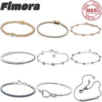 2026 New 100% 925 Sterling Silver Sparkling Hidden Full Zircon Luxury Charm Bracelet for Women DIY Exquisite Decoration Jewelry