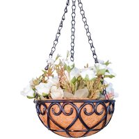 Round Resin Plant Holder Chain Hanging Basket Plant Garden Pot Suitable For Home Balcony Decoration