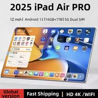 2025 Original 12inch Pad Air Pro Tablet PC 20000mAh Snapdragon 870 Android 13 16GB RAM 1TB ROM 5G Dual SIM GPS 5K 4G WIFI Tablet