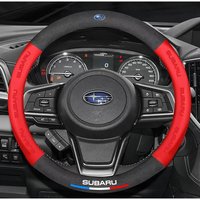 For Subaru STI Brz Wrx Xv Ascent Forester Outback Impreza Legacy Car Suede 3D Coining Logo Antislip Leather Steering Wheel Cover