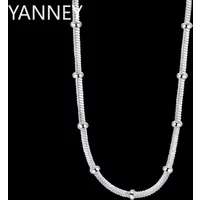 45-50CM 925 Sterling Silver snake chain Beautiful bead Necklace For Women Luxury Fashion Party Wedding Jewelry Gifts