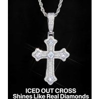 ESKEEM Fine Jewelry Iced Out Cross Pendant Necklace Christian Jesus Cz Cross Charm Chain Men Women Gift Wholesale