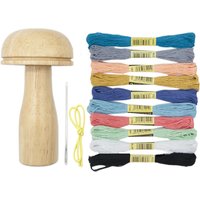1pc Lovely Wooden Mushroom Darner Compact Lightweight Sewing Kits Darning Egg Mending Tool for Socks Holes Patching