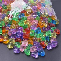 30/50/100pcs/Lot Transparent Colorful Heart Charm For Jewelry Making Resin Love Heart Pendant Diy Earrings Accessories Wholesale