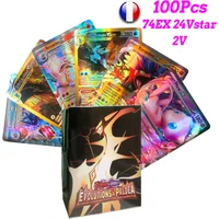 New 100pcs Pokemon Full Flash Card Vstar EX Vmax French Shiny Card TAG TEAM Games Trading Battle Collectible Cards Toys Gifts