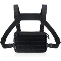 New 1000D Nylon Men Chest Bag EDC Wear-resistant Hip-hop Streetwear Backpack Multiple Pockets Nylon Travel Chest Pack Camping