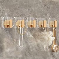 Heavy-Duty Luxury Gold Square Adhesive Hook No-Drill Bathroom Strong Wall Mounted Towel Hanger Aesthetically pleasing hook