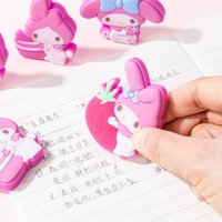 Cute My Melody 3D Eraser Cartoon Strawberry Rabbit Pencil Erasers for Kids School Supplies Random Style
