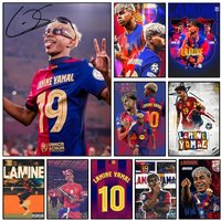 Popular Football Stars L-Lamine Y-Yamal Poster Self-adhesive Art Waterproof Paper Sticker Coffee House Wall Decor