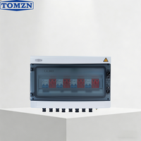 TOMZN Solar PV Combiner Box – 4 Input 4 Output, 1000VDC, Lightning Protection with MCB & SPD IP65 Waterproof 12-Way Distribution