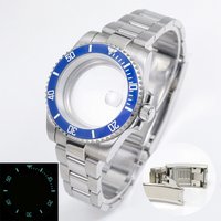 40mm Watch Case Bezel for Oyster Band SUB Watch Case Maker 120clicks BGW9 Blue Lume NH34 NH35 NH36 Accessories
