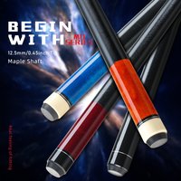 Professional Billiard Stick Kit, MD Cues, 58 Inch, 19oz-20oz, 1/2 Maple, Pool Cue Set, 12.5mm Tip, Maple Butt, 4 Colors, Newest