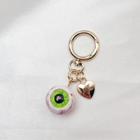 Creative Funny Demon Eyeball Keychain Resin Gothic Style Bag Pendant Luminous Halloween Theme Car Key Holder Halloween Party